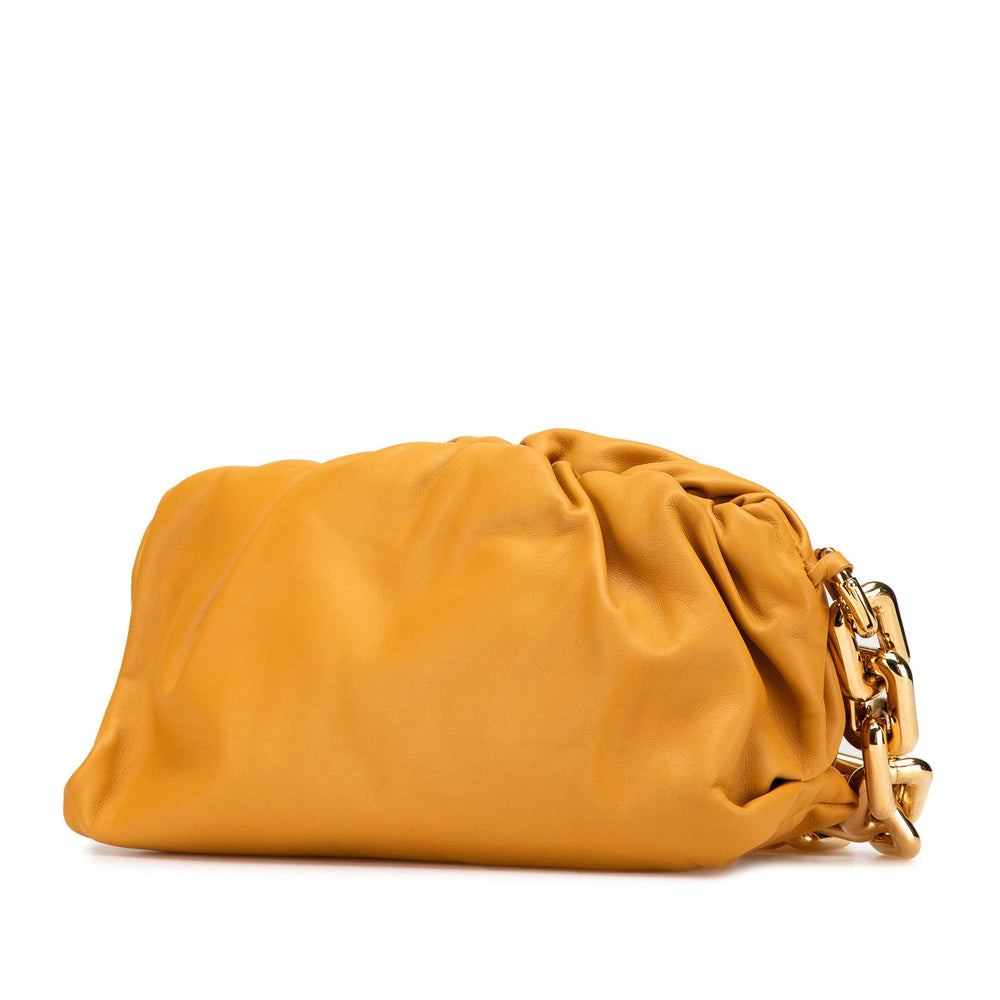 Bottega Veneta Lambskin Chain Pouch Yellow - GABY PARIS