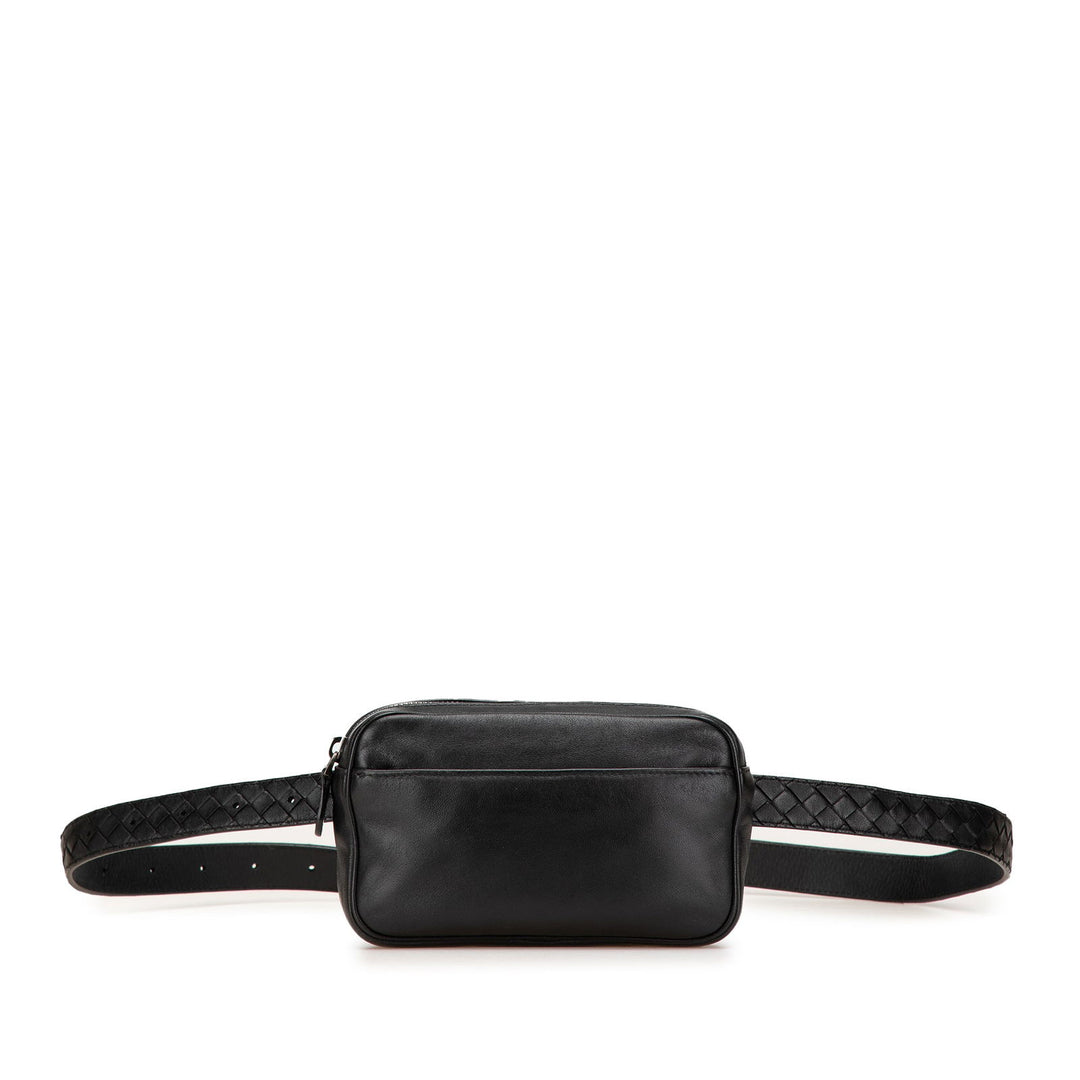 Bottega Veneta Nappa Intrecciato Belt Bag Black - GABY PARIS