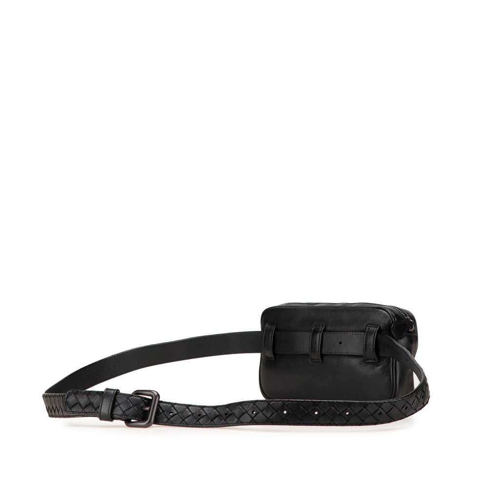Bottega Veneta Nappa Intrecciato Belt Bag Black - GABY PARIS