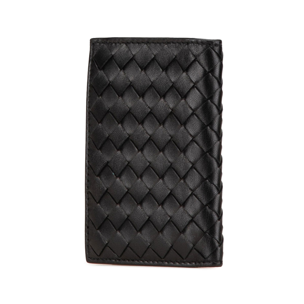 Bottega Veneta Nappa Intrecciato Bifold Card Case Black - GABY PARIS