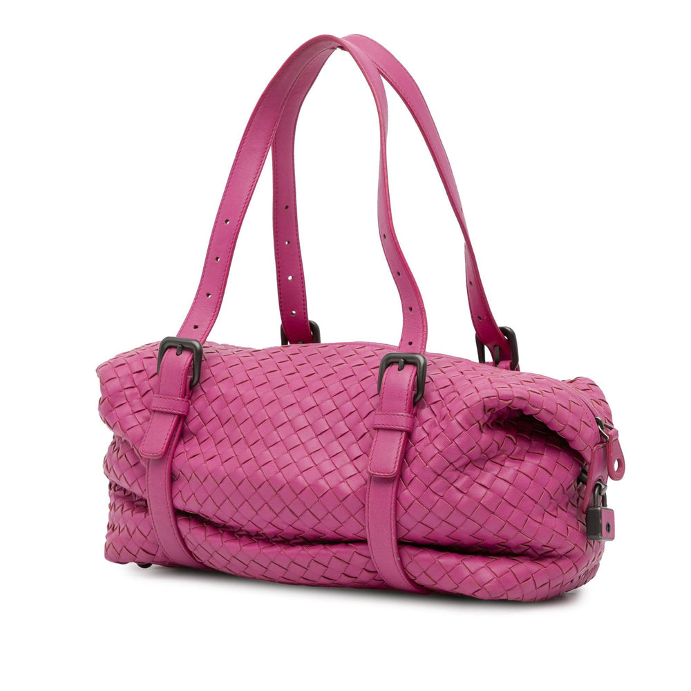 Bottega Veneta Nappa Intrecciato Montaigne Shoulder Bag Pink - GABY PARIS