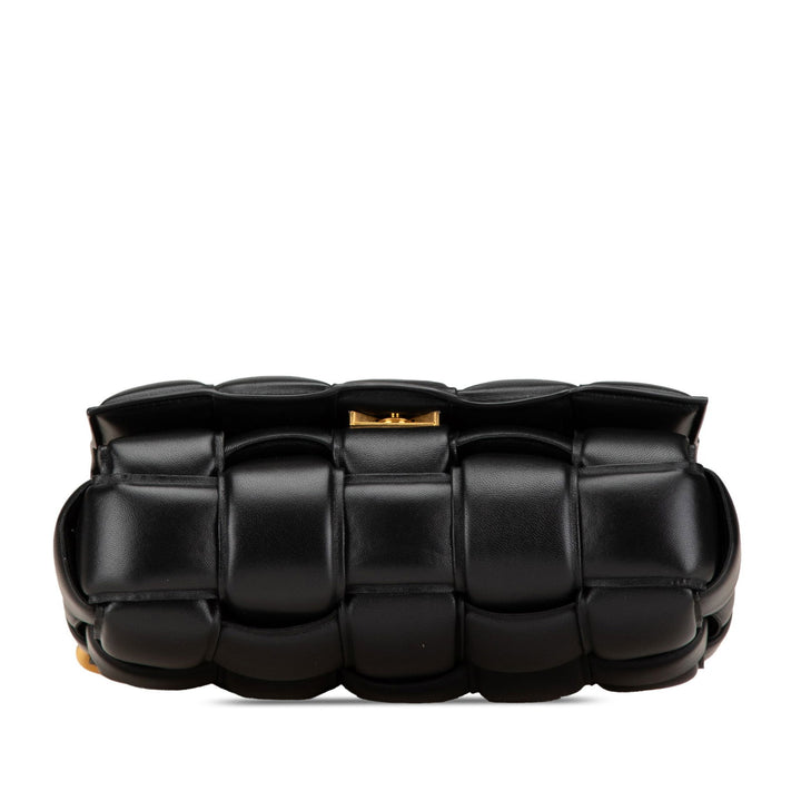 Bottega Veneta Nappa Intrecciato Padded Chain Cassette Satchel Black - GABY PARIS