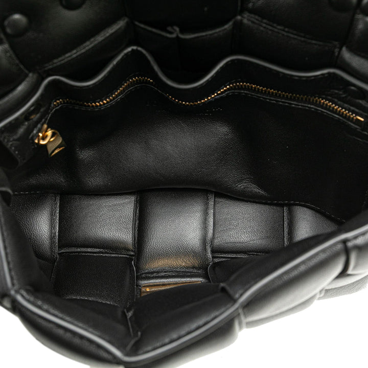 Bottega Veneta Nappa Intrecciato Padded Chain Cassette Satchel Black - GABY PARIS