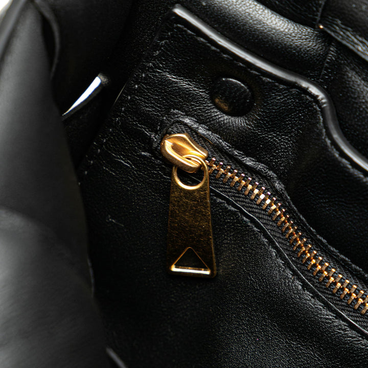 Bottega Veneta Nappa Intrecciato Padded Chain Cassette Satchel Black - GABY PARIS