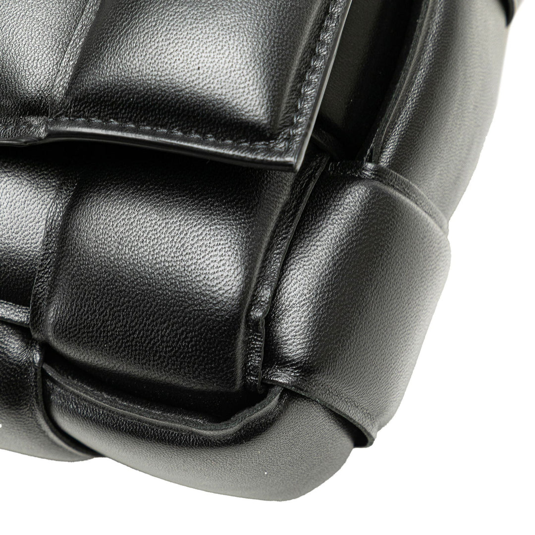 Bottega Veneta Nappa Intrecciato Padded Chain Cassette Satchel Black - GABY PARIS