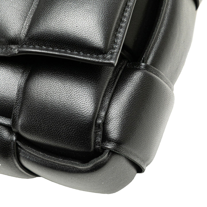 Bottega Veneta Nappa Intrecciato Padded Chain Cassette Satchel Black - GABY PARIS