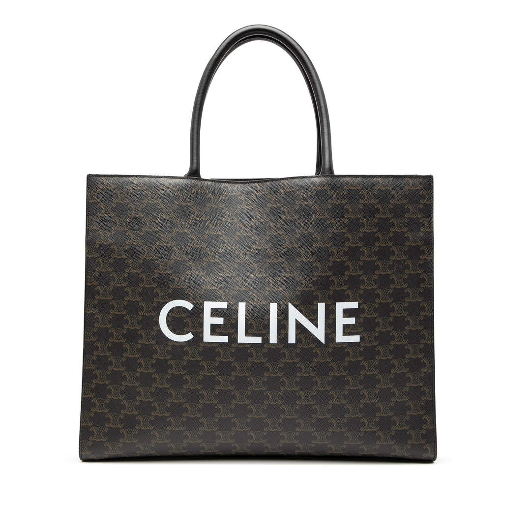 Celine Medium Triomphe Coated Toile Cabas Horizontal Cabas