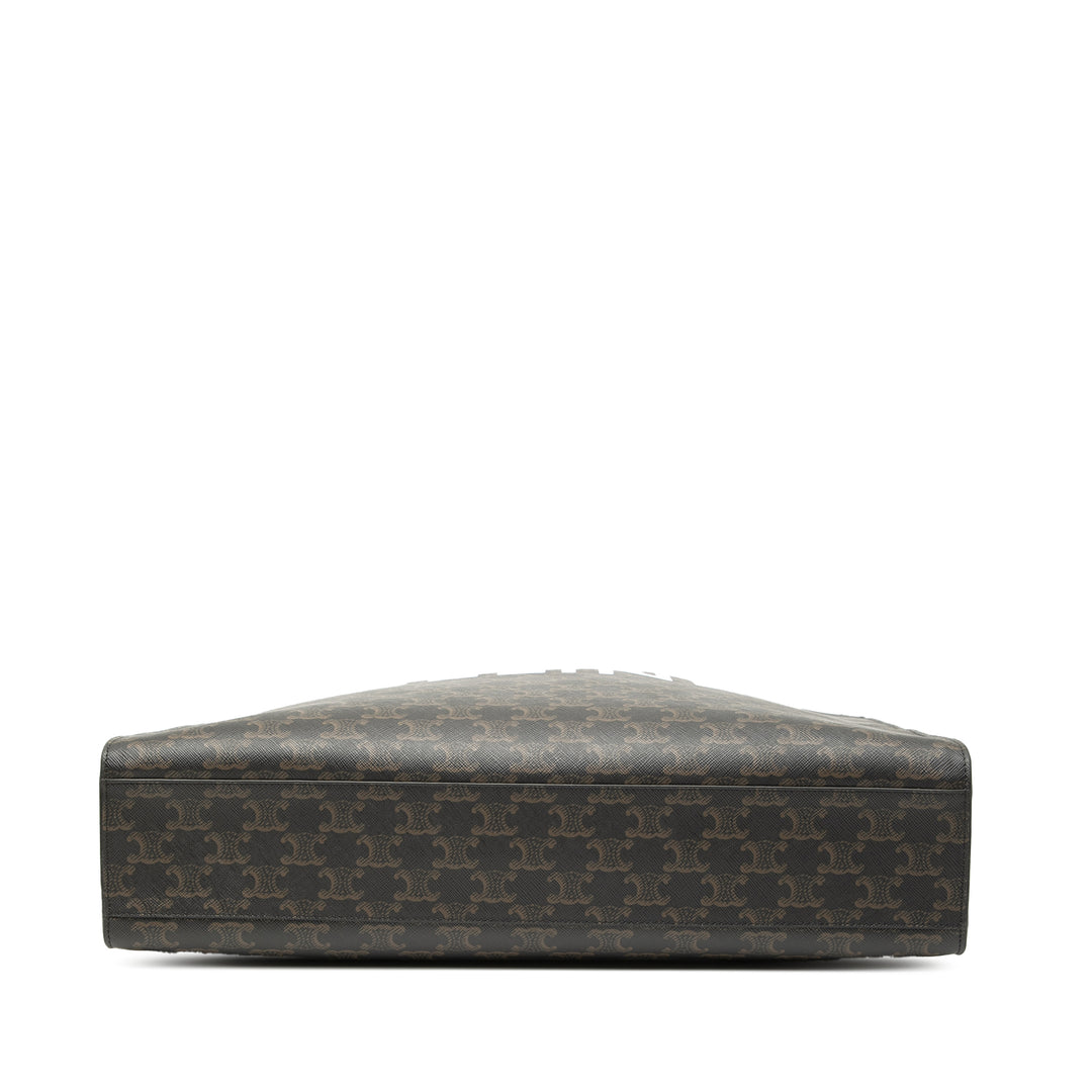 Celine Medium Triomphe Coated Toile Cabas Horizontal Cabas