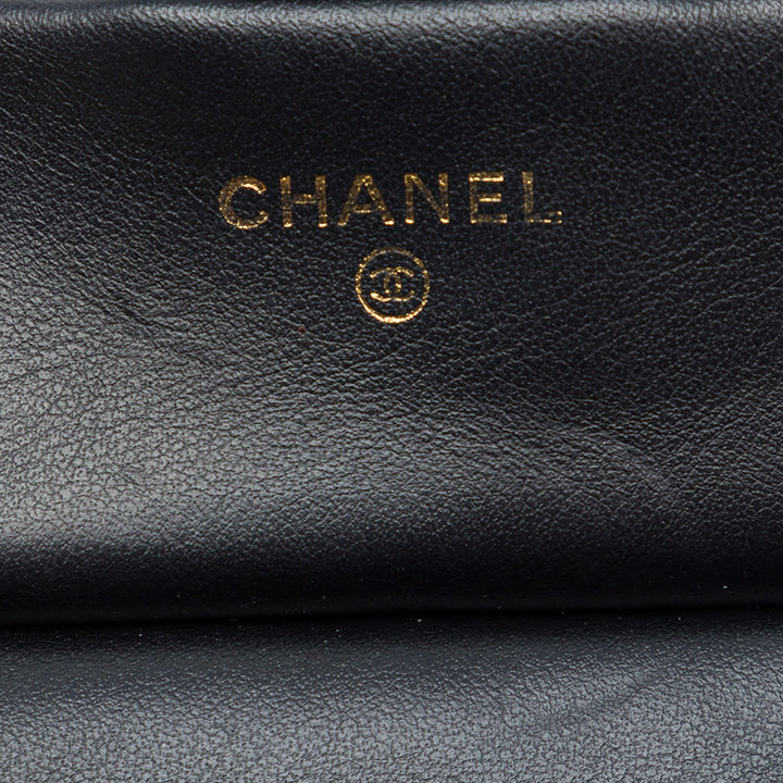 Chanel CC Matelassé Cuir de veau Lady Card Holder avec chaîne sac à anse supérieure