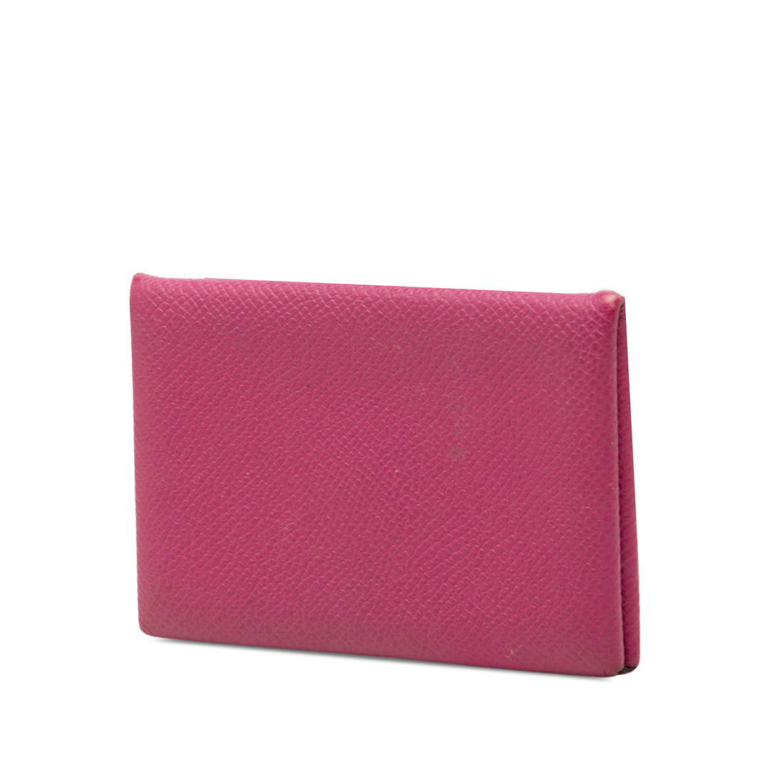 Hermès Calvi Porte-cartes Epsom Rose