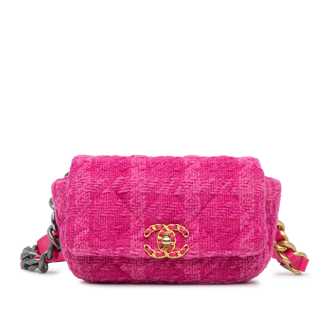 Tweed 19 Belt Bag Pink - Gaby Paris