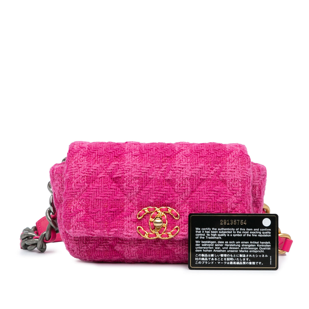 Tweed 19 Belt Bag Pink - Gaby Paris