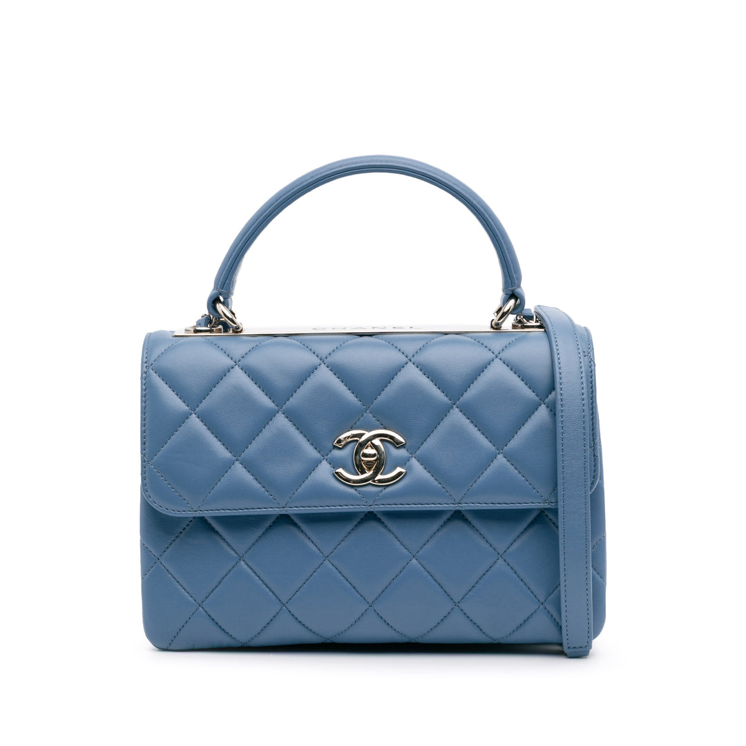 Small Quilted Lambskin Trendy CC Flap Blue - Gaby Paris