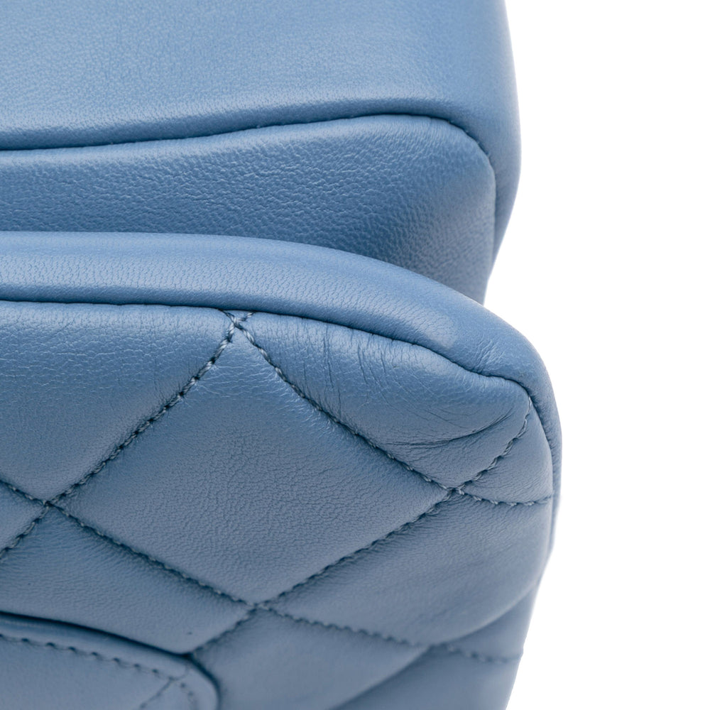 Small Quilted Lambskin Trendy CC Flap Blue - Gaby Paris