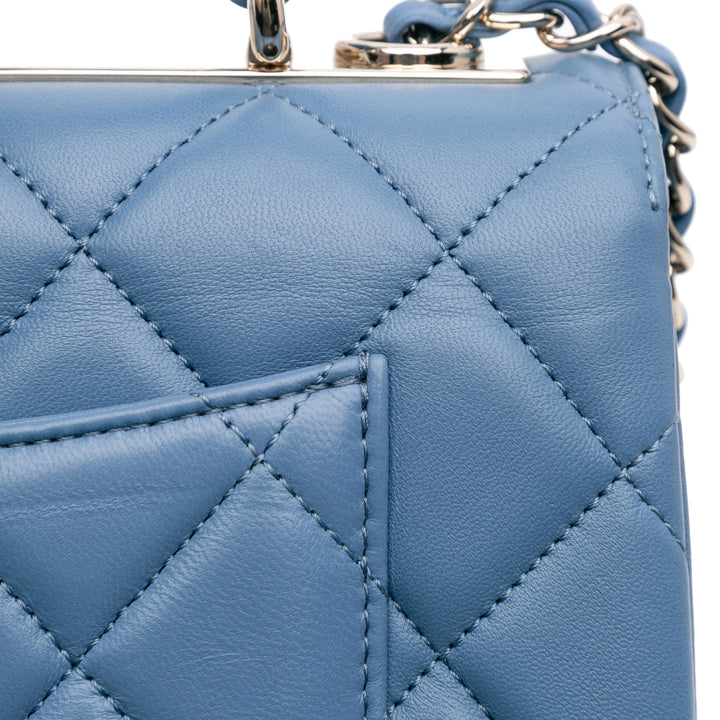 Small Quilted Lambskin Trendy CC Flap Blue - Gaby Paris
