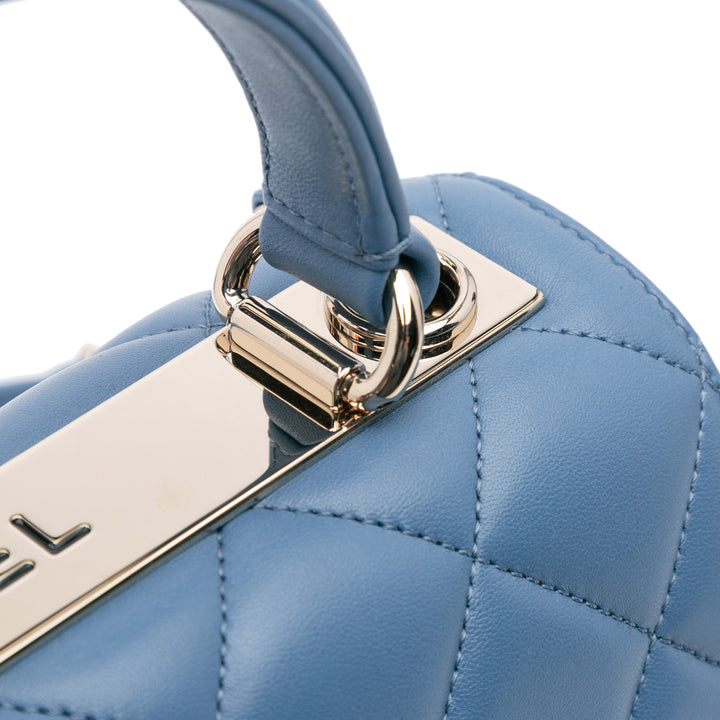 Small Quilted Lambskin Trendy CC Flap Blue - Gaby Paris