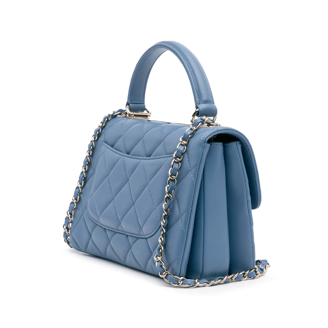 Small Quilted Lambskin Trendy CC Flap Blue - Gaby Paris
