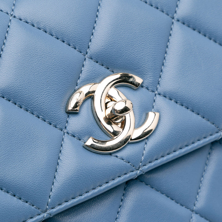 Small Quilted Lambskin Trendy CC Flap Blue - Gaby Paris