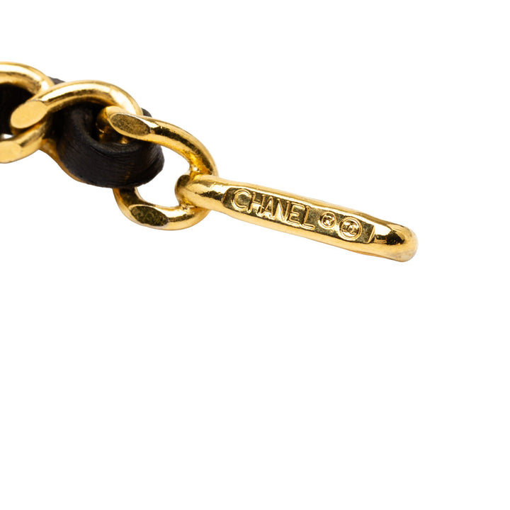 Chanel Cuir Woven plaqué CC Medallion Chain Belt