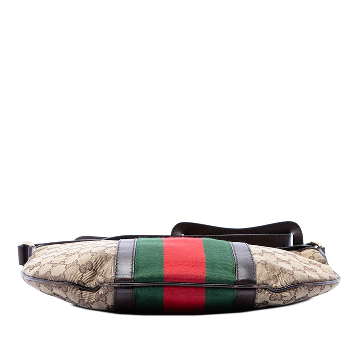 Gucci GG Web Half Moon Sac Moyen Toile