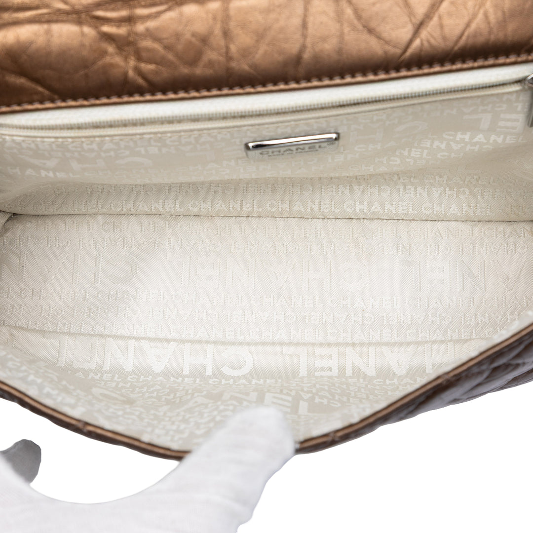 Chanel Matelassé Metallic vieilli Cuir de veau Vintage Ligne à rabat