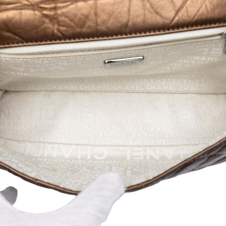 Chanel Matelassé Metallic vieilli Cuir de veau Vintage Ligne à rabat