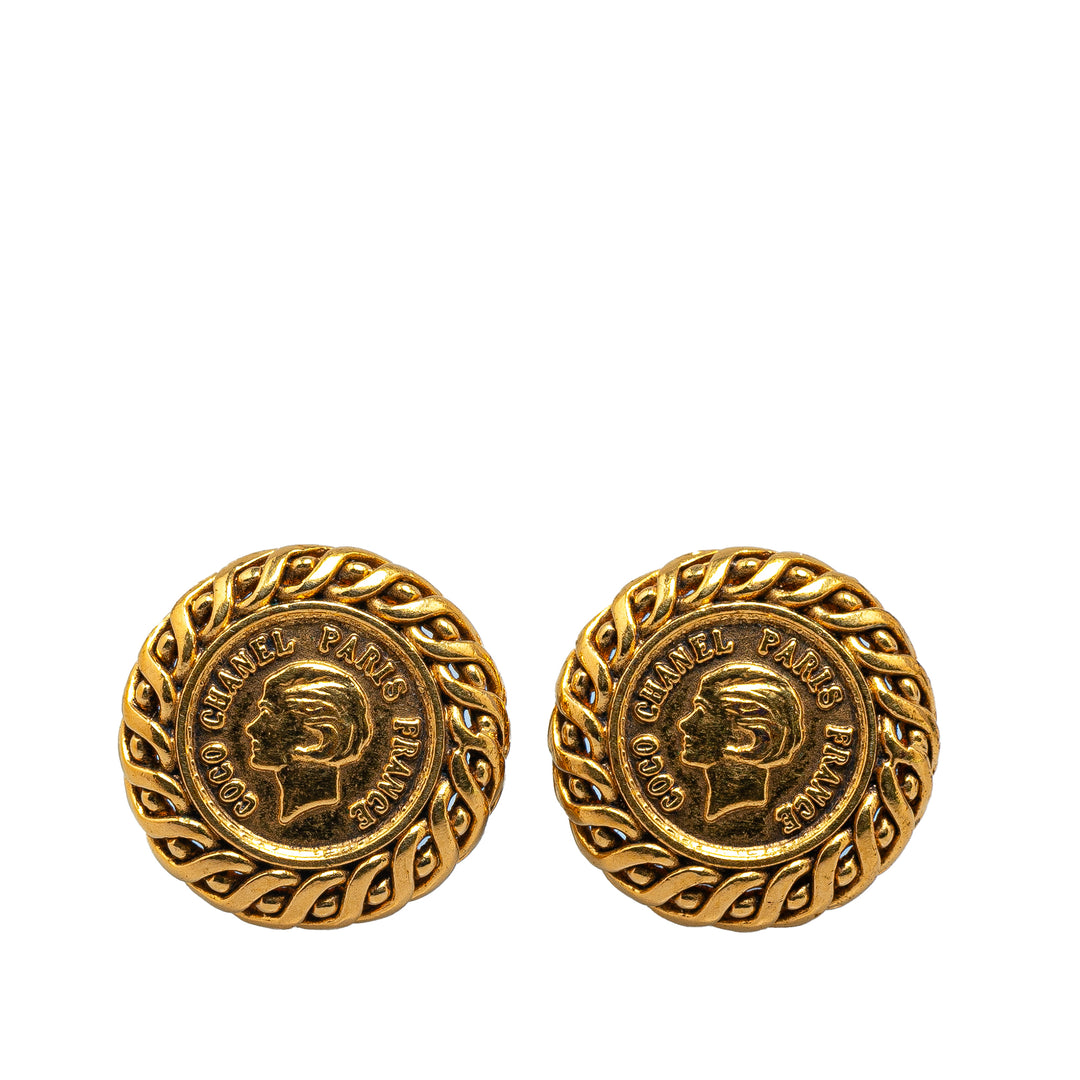 Gold Plated Mademoiselle Clip On Earrings Gold - Gaby Paris