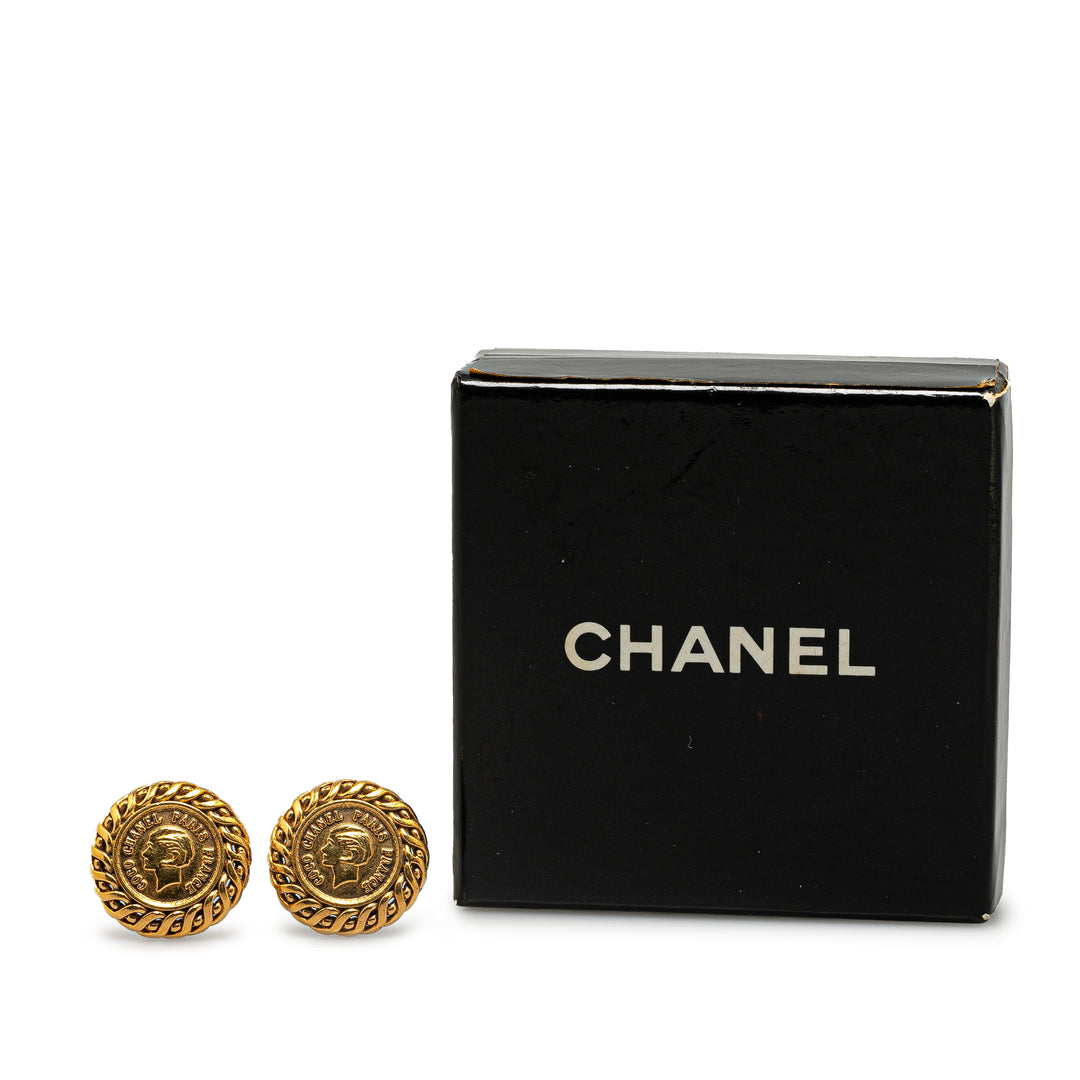 Gold Plated Mademoiselle Clip On Earrings Gold - Gaby Paris