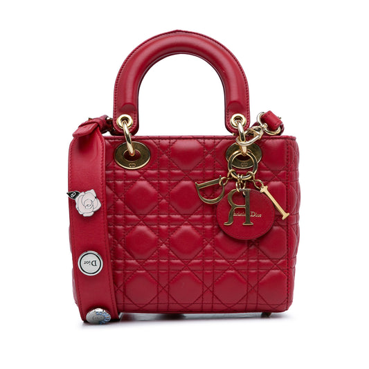 Small Lambskin Cannage My ABCDior Lady Dior Red - Gaby Paris