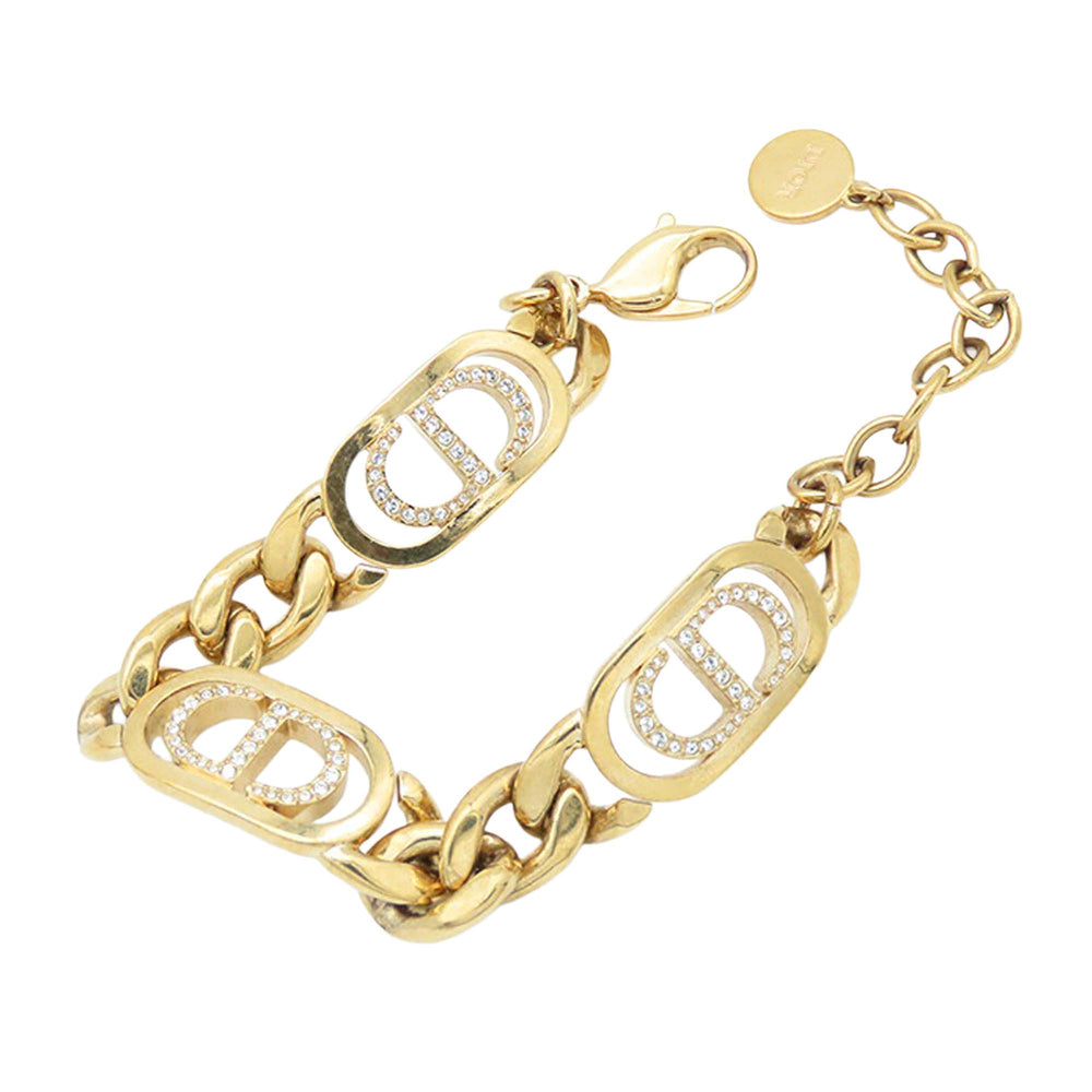 Dior Doré Plated Rhinestones 30 Montaigne Chain Bracelet Doré – GABY PARIS Authentique