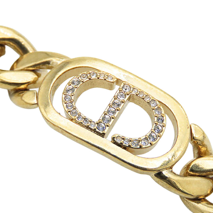 Dior Doré Plated Rhinestones 30 Montaigne Chain Bracelet Doré – GABY PARIS Authentique