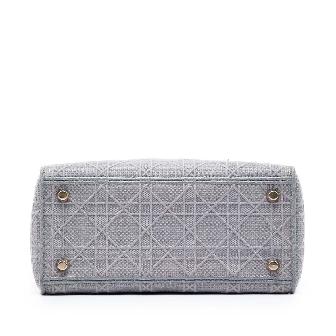 Lady D-Lite Cannage brodé Moyen Gris