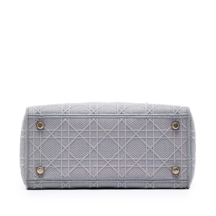 Lady D-Lite Cannage brodé Moyen Gris
