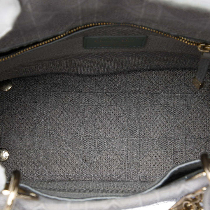Lady D-Lite Cannage brodé Moyen Gris