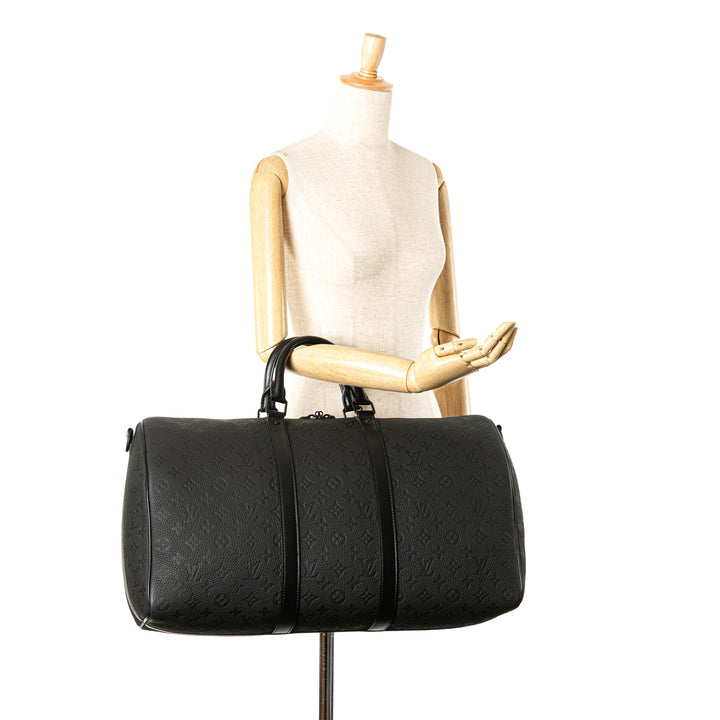 Monogram Taurillon Keepall Bandouliere 50 Black - Gaby Paris