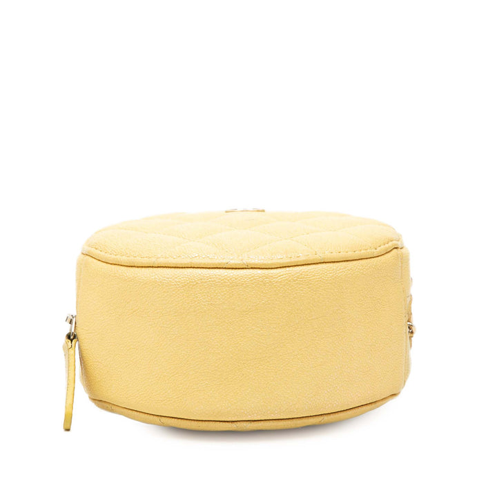 Chanel CC Matelassé Caviar Rond Pochette avec chaîne