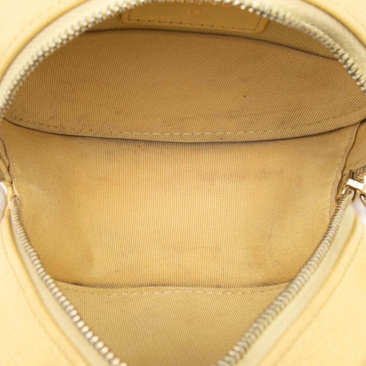 Chanel CC Matelassé Caviar Rond Pochette avec chaîne