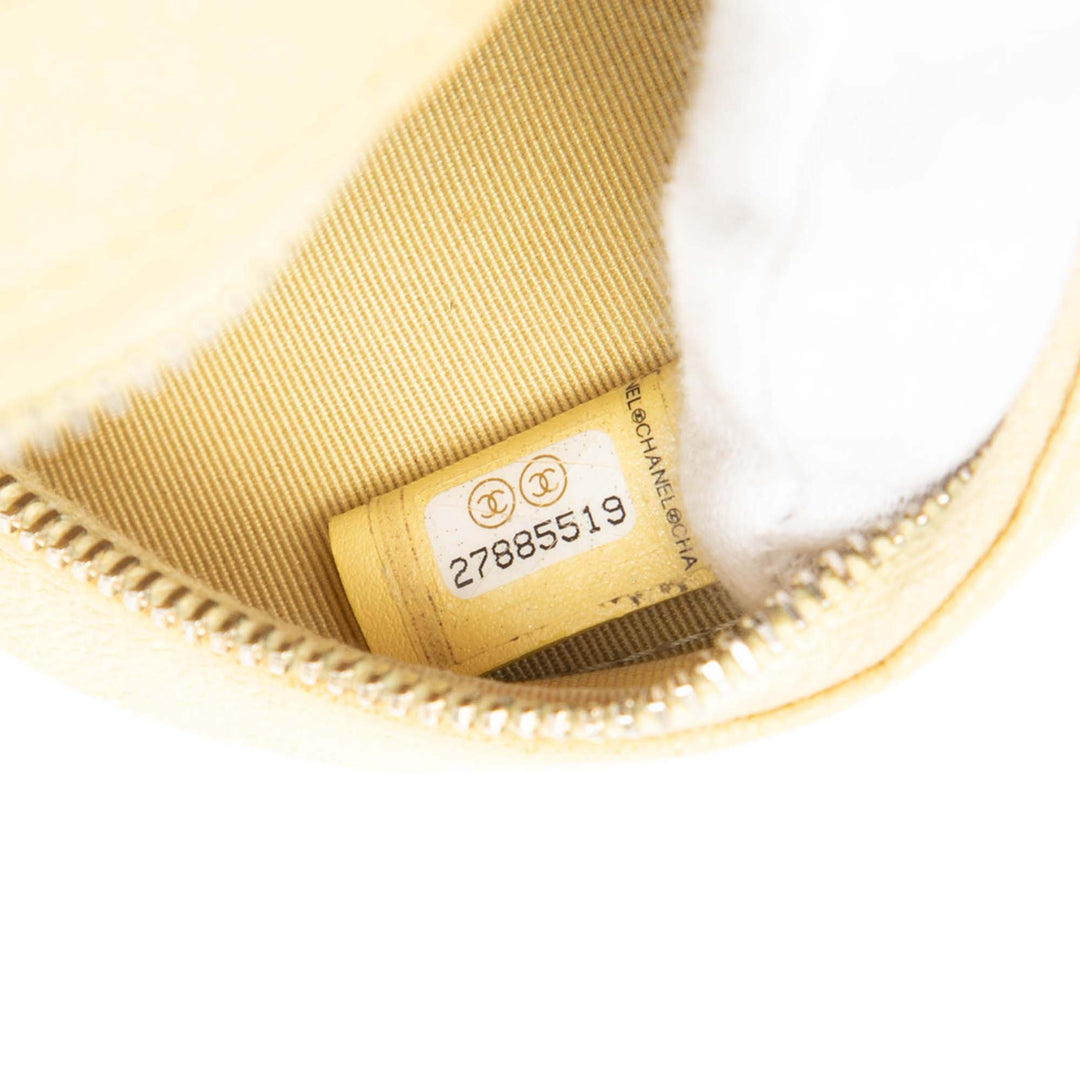Chanel CC Matelassé Caviar Rond Pochette avec chaîne