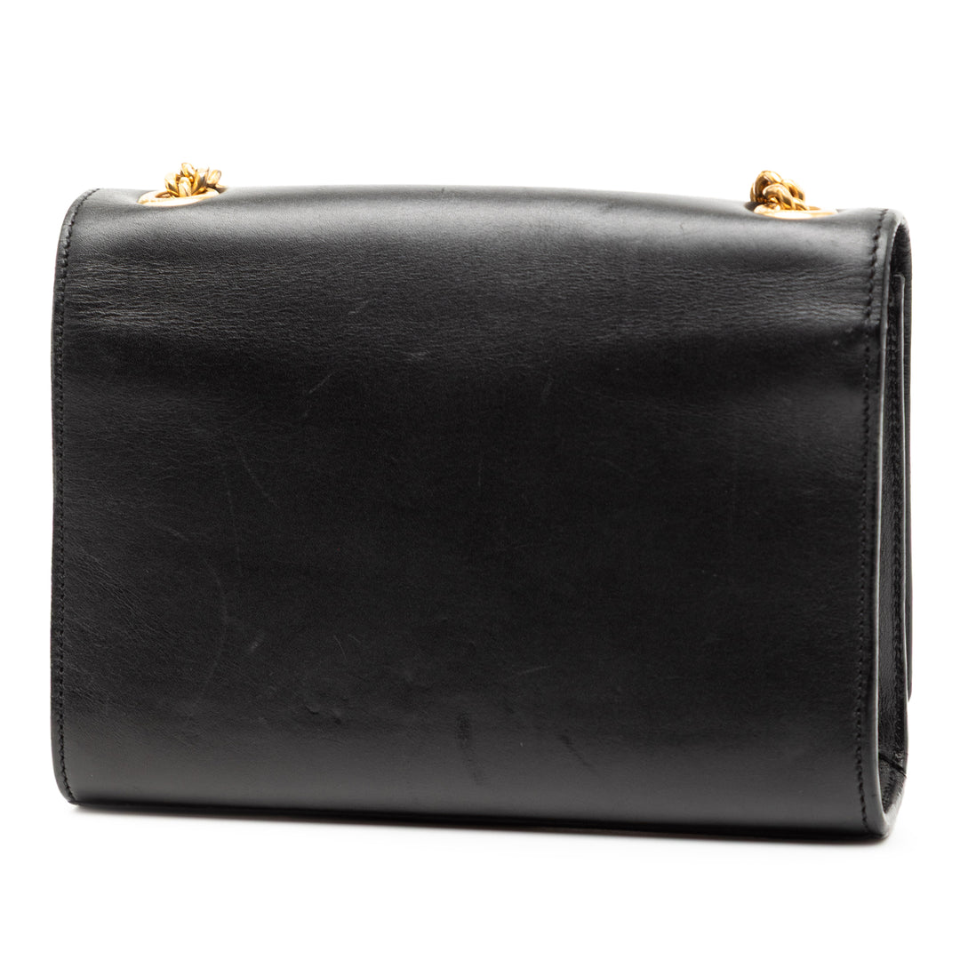 Saint Laurent Small Smooth Cuir de veau Monogram Kate Pompon Sac porté croisé