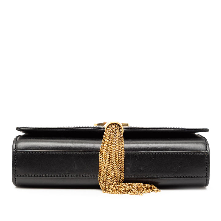 Saint Laurent Small Smooth Cuir de veau Monogram Kate Pompon Sac porté croisé