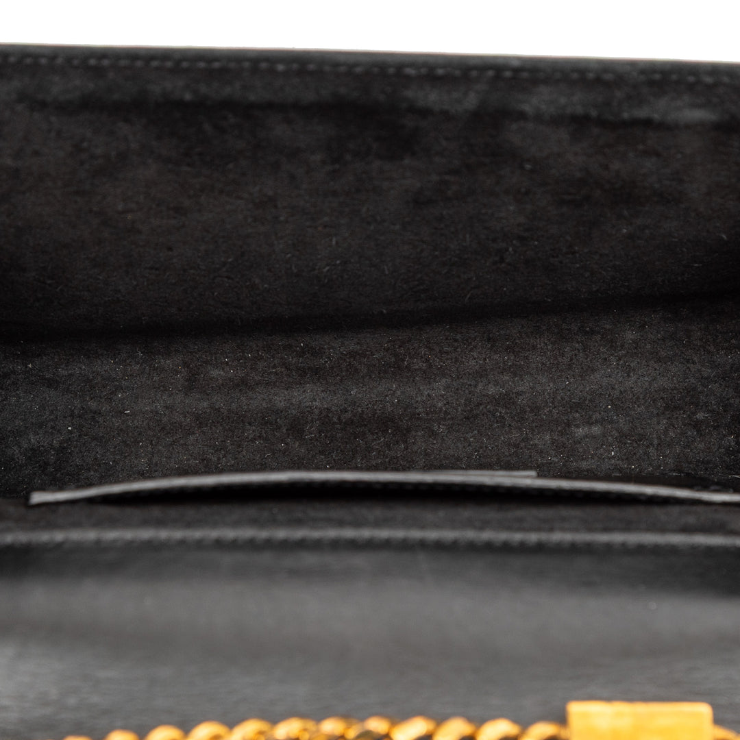 Saint Laurent Small Smooth Cuir de veau Monogram Kate Pompon Sac porté croisé
