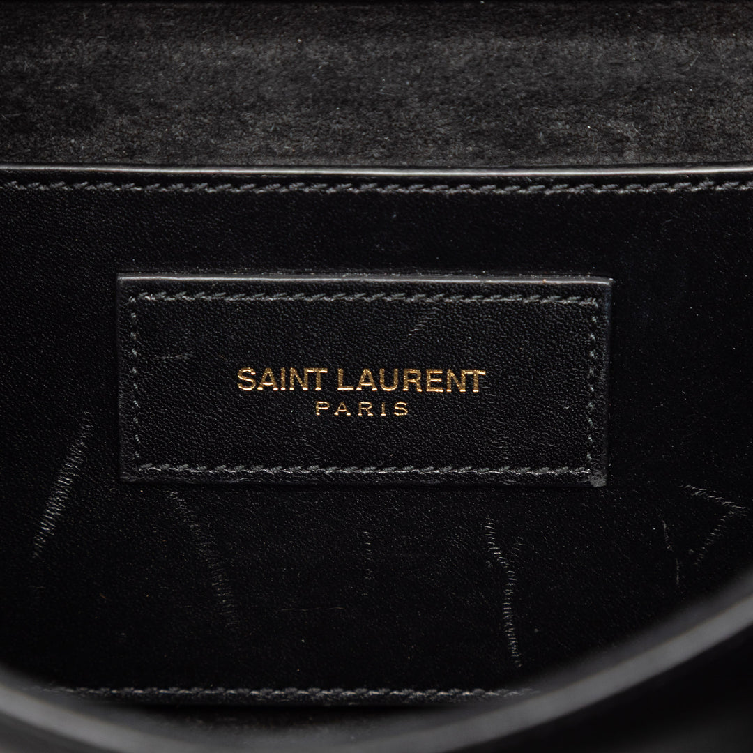 Saint Laurent Small Smooth Cuir de veau Monogram Kate Pompon Sac porté croisé