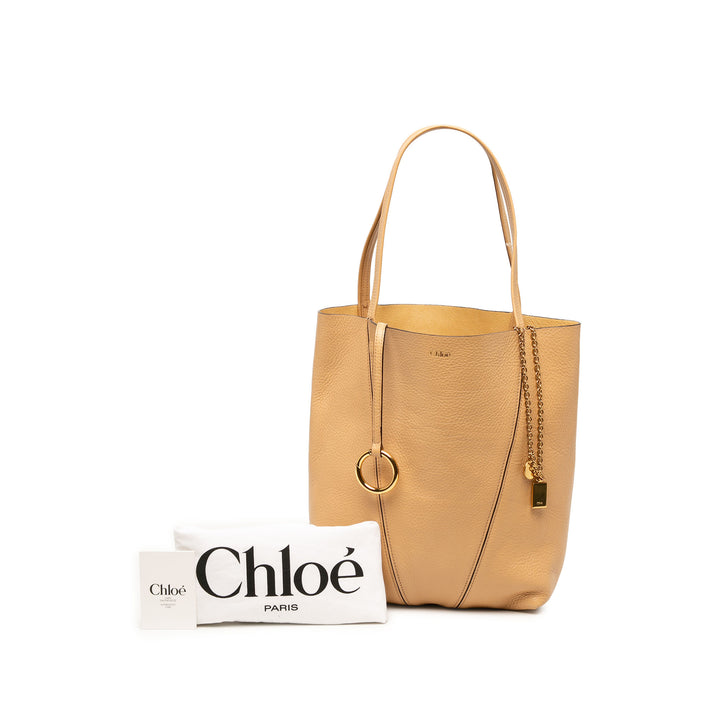 Chloé Cabas grainé Spin Cuir de veau grainé Marron – vue 6 – GABY PARIS