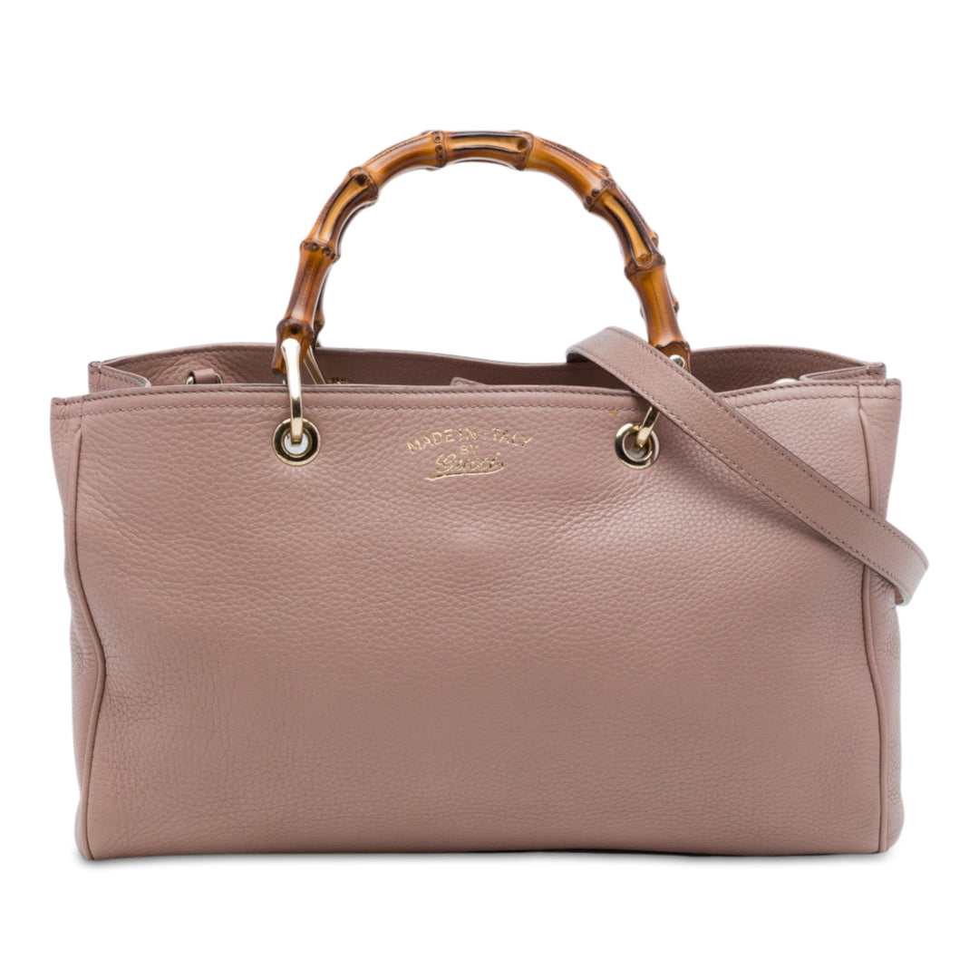 Bamboo Cabas Moyen Cuir de veau Rose