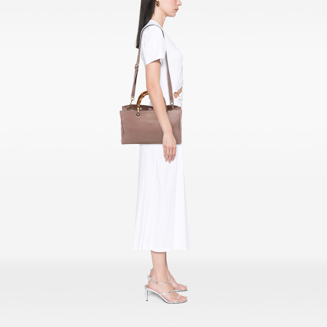 Bamboo Cabas Moyen Cuir de veau Rose