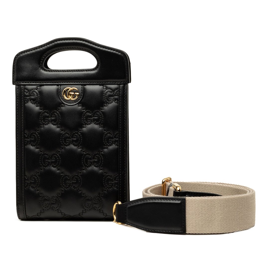 Gucci Sac à main GG Matelasse Cut Out Poignée Mini Cuir de veau Noir – vue 10 – GABY PARIS