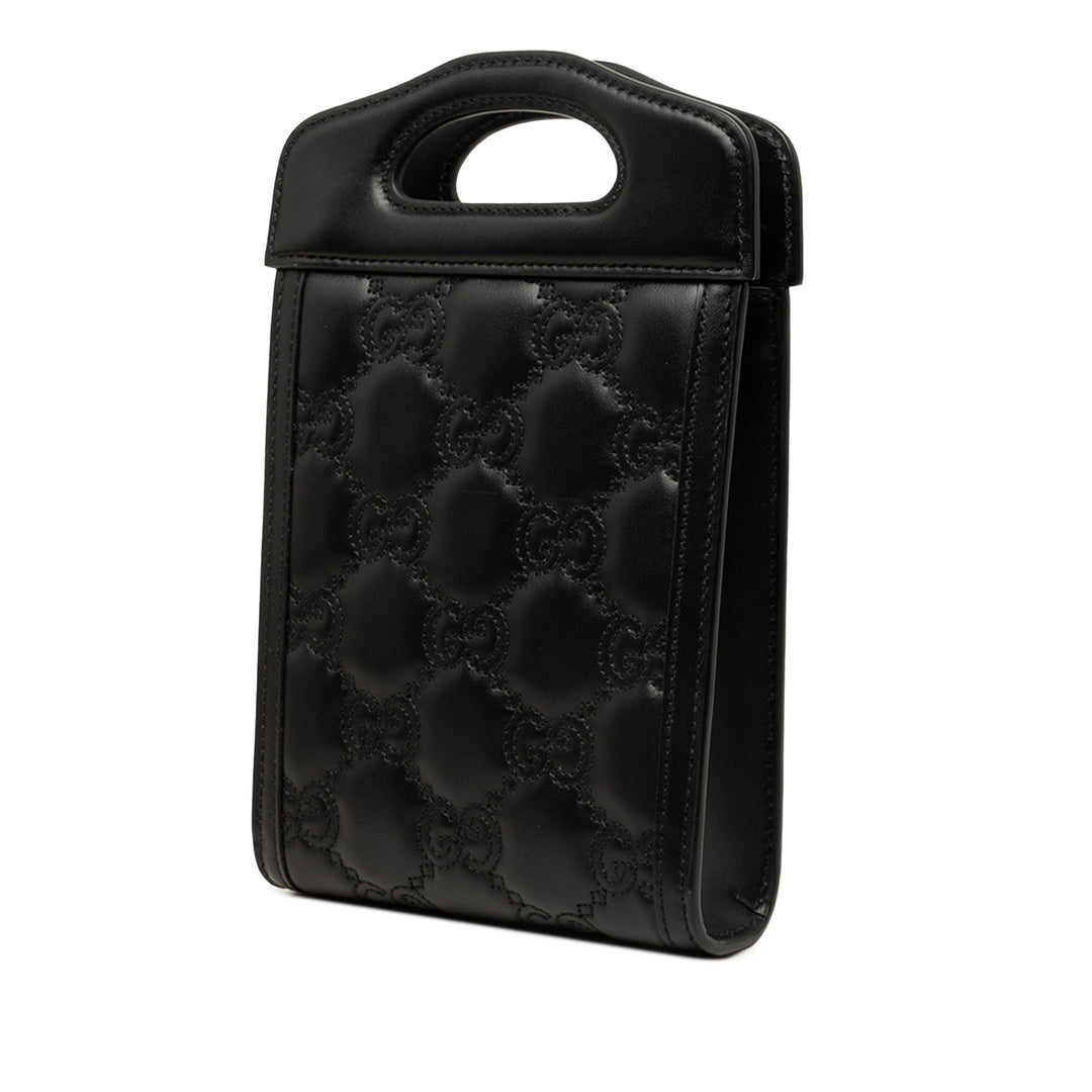 Gucci Sac à main GG Matelasse Cut Out Poignée Mini Cuir de veau Noir – vue 2 – GABY PARIS