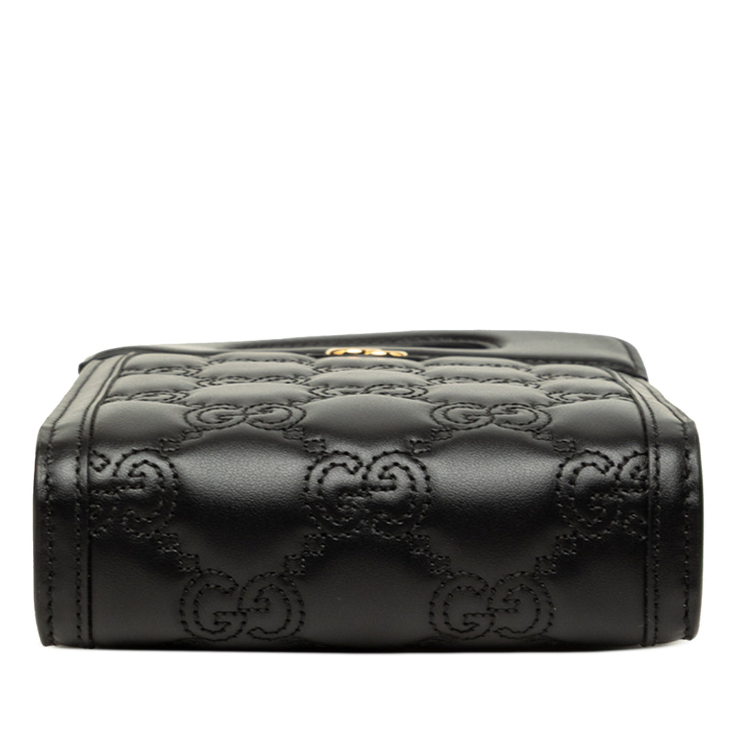 Gucci Sac à main GG Matelasse Cut Out Poignée Mini Cuir de veau Noir – vue 3 – GABY PARIS