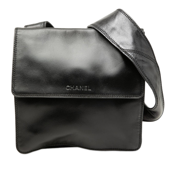 Chanel Logo Sac Messenger Cuir d'agneau