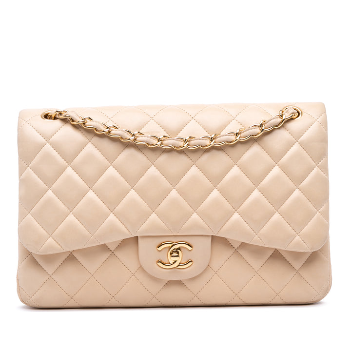 Chanel Jumbo Classic Cuir d’agneau Double rabat Marron – GABY PARIS Authentique